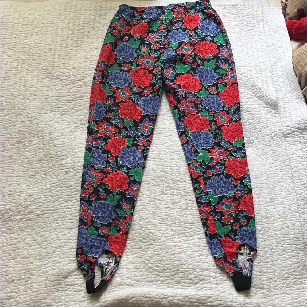 Benetton Floral Leggings with Elastic Cuffs